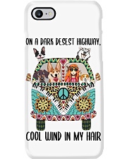 Dog Lover Peace Love Dog And Hippie Girl On A Dark Desest Highway Cool Wind In My Hair Phone Case tile