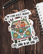 Dog Lover Peace Love Dog And Hippie Girl On A Dark Desest Highway Cool Wind In My Hair Sticker - 6 pack (Vertical) aos-sticker-6-pack-vertical-lifestyle-front-05