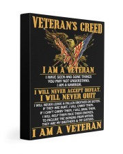 Veteran Gift Eagle Veteran's Creed I Will Never Accept Defeat Will Never Quit Gallery Wrapped Canvas Prints tile