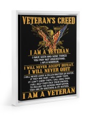 Veteran Gift Eagle Veteran's Creed I Will Never Accept Defeat Will Never Quit Floating Framed Canvas Prints White tile