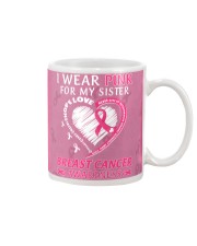 Breast Cancer Awareness Heart I Wear Pink For My Sister Mug tile