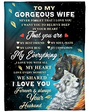 Family Gift Wolf To My Gorgeous Wife Never Forget That I Love You Large Fleece Blanket - 60" x 80" front