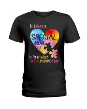Autism Awareness It Takes A Special Mom To Hear What A Child Cannot Say Ladies T-Shirt tile