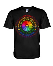 LGBT Pride Gift Black Lives Matter Science Is Real V-Neck T-Shirt tile