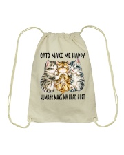 Cat Lover Cats Make Me Happy Humans Make My Head Hurt Shorthair Cats Drawstring Bag tile
