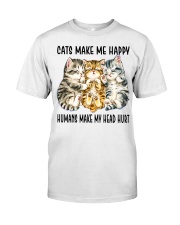 Cat Lover Cats Make Me Happy Humans Make My Head Hurt Shorthair Cats Classic T-Shirt tile