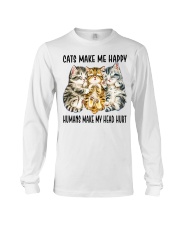 Cat Lover Cats Make Me Happy Humans Make My Head Hurt Shorthair Cats Long Sleeve Tee tile