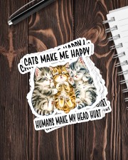Cat Lover Cats Make Me Happy Humans Make My Head Hurt Shorthair Cats Sticker - 6 pack (Vertical) aos-sticker-6-pack-vertical-lifestyle-front-05