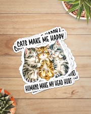 Cat Lover Cats Make Me Happy Humans Make My Head Hurt Shorthair Cats Sticker - 6 pack (Vertical) aos-sticker-6-pack-vertical-lifestyle-front-07