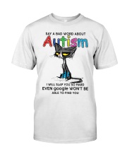 Autism Awareness Grumpy Cat Say A Bad Word About Autism Premium Fit Mens Tee tile