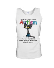 Autism Awareness Grumpy Cat Say A Bad Word About Autism Unisex Tank tile