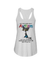 Autism Awareness Grumpy Cat Say A Bad Word About Autism Ladies Flowy Tank tile