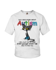 Autism Awareness Grumpy Cat Say A Bad Word About Autism Youth T-Shirt tile