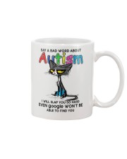 Autism Awareness Grumpy Cat Say A Bad Word About Autism Mug tile