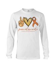 Multiple Sclerosis Awarerness Peace Love Cure Long Sleeve Tee tile