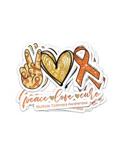 Multiple Sclerosis Awarerness Peace Love Cure Sticker - 4 pack (Vertical) front