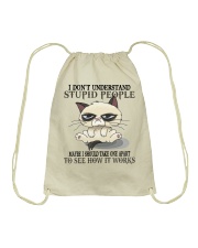 Cat lover Grumpy Cat I Don't Understand Stupid People Drawstring Bag tile