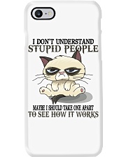 Cat lover Grumpy Cat I Don't Understand Stupid People Phone Case tile