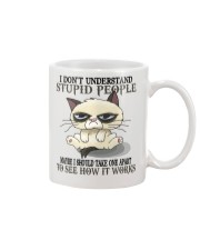 Cat lover Grumpy Cat I Don't Understand Stupid People Mug tile