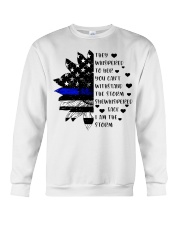 Police Gift USA Flag Sunflower They Whispered To Her Crewneck Sweatshirt tile