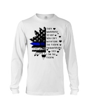 Police Gift USA Flag Sunflower They Whispered To Her Long Sleeve Tee tile