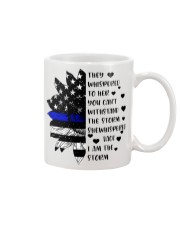 Police Gift USA Flag Sunflower They Whispered To Her Mug tile