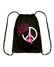 Breast Cancer Awareness Peace Love Drawstring Bag tile