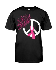 Breast Cancer Awareness Peace Love Premium Fit Mens Tee tile