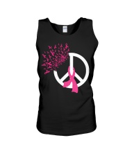 Breast Cancer Awareness Peace Love Unisex Tank tile