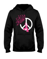 Breast Cancer Awareness Peace Love Hooded Sweatshirt tile