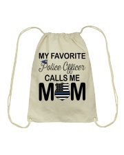 My Favorite Police Officer Calls Me Mom USA Flag Drawstring Bag tile
