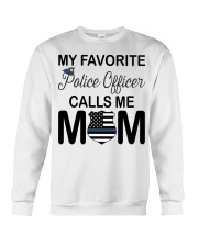 My Favorite Police Officer Calls Me Mom USA Flag Crewneck Sweatshirt tile