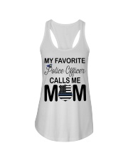 My Favorite Police Officer Calls Me Mom USA Flag Ladies Flowy Tank tile
