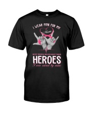 Breast Cancer Awareness I Wear Pink For My Mom Most People Never Met Their Heroes Premium Fit Mens Tee tile