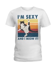 Cat Lover I'm Sexy And I Meow It Tuxedo Ladies T-Shirt tile