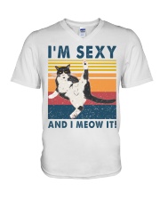 Cat Lover I'm Sexy And I Meow It Tuxedo V-Neck T-Shirt tile