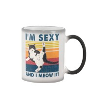 Cat Lover I'm Sexy And I Meow It Tuxedo Color Changing Mug tile