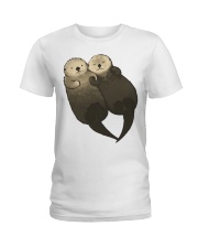 Gift For Animal Lover Otters Friends Ladies T-Shirt tile