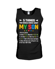 Autism Awareness 5 Things You Should Know About My Son Unisex Tank tile