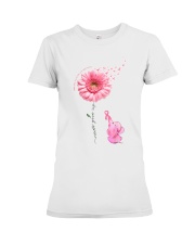 Breast Cancer Awareness Elephant Sunflower Never Give Up Premium Fit Ladies Tee tile