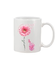 Breast Cancer Awareness Elephant Sunflower Never Give Up Mug tile