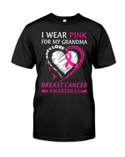Breast Cancer Awareness Heart I Wear Pink For My Grandma Family Courage Classic T-Shirt front