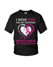 Breast Cancer Awareness Heart I Wear Pink For My Grandma Family Courage Youth T-Shirt tile