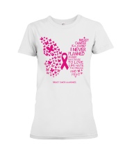 Breast Cancer Awareness Is A Journey I Never Planed But Choose To Love Life And Fight Butterflies Premium Fit Ladies Tee tile