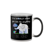 Autism Awareness Elephant In A World Where You Can Be Anything Be Kind Color Changing Mug tile