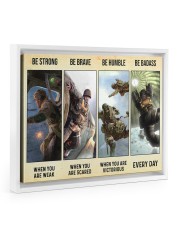 Veteran Gift Airborne US Army Be Strong Be Brave Be Humble Be Badass Floating Framed Canvas Prints White tile