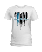 Police Gift Paw Heart Back The Blue Ladies T-Shirt tile