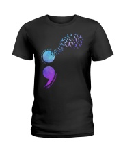 Suicide Prevention Awareness Moon There Is A Lorighter Through Every Dark Night Ladies T-Shirt tile