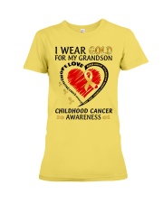 Childhood Cancer Awareness I Wear Gold For My Grandson Support Love Premium Fit Ladies Tee tile