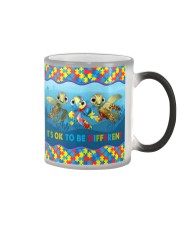 Autism Awareness Turtles It's Ok To Be Different Color Changing Mug tile
